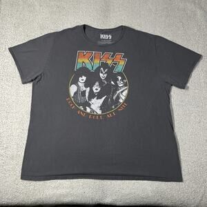 Kiss Shirt Mens 3XL Band Tee Rock and Roll Graphic Tour Music